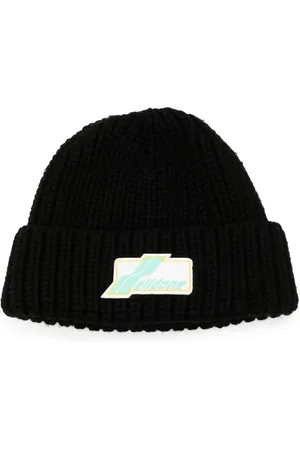 We11 Done Logo-appliqué wool beanie