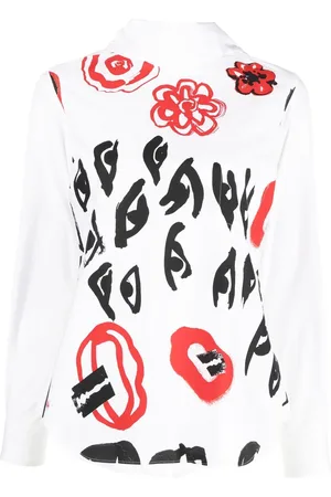 Comme des Garçons 2006 graphic painterly-print blouse