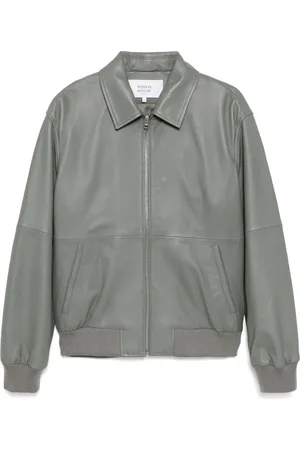 Maison Kitsuné Zipped leather jacket