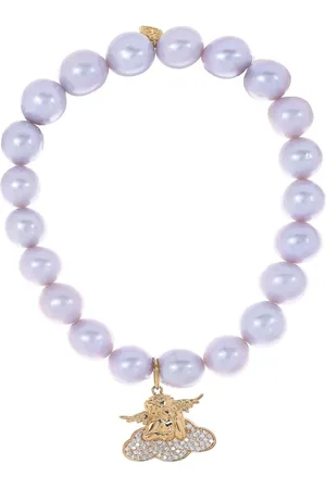 Sydney Evan 14kt yellow Cherub pearl bracelet