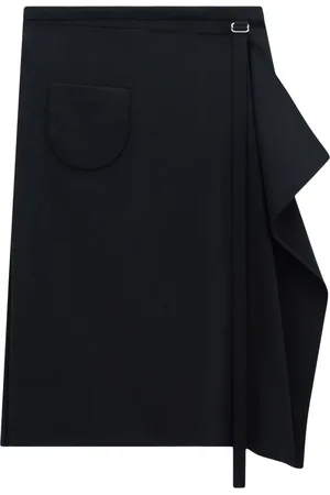 Courrèges Tailored folded midi skirt