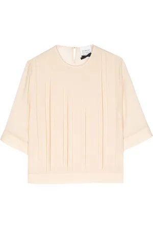 Edward Achour Paris Pleated half-sleeve top