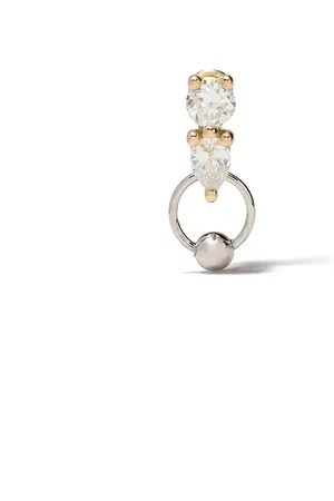 DELFINA DELETTREZ 18kt white and yellow Two in One diamond earring