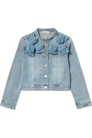 Twin-Set Rose-embellished denim jacket
