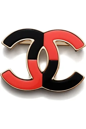 CHANEL 2023 CC Mark bicolor brooch
