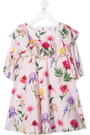 MONNALISA Floral ruffle shift dress