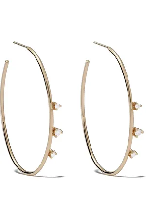 Mizuki 14kt diamond hoop earrings