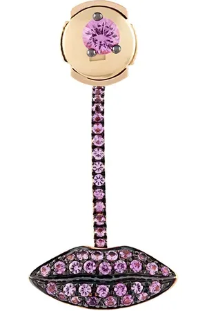 DELFINA DELETTREZ 18kt gold Lips piercing sapphire earring