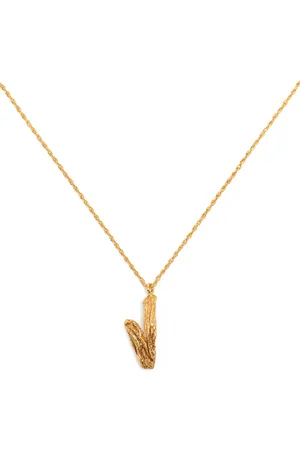 Lee V alphabet pendant necklace