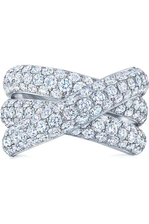 Kwiat 18kt white gold diamond Moonlight three-row crossover ring