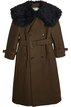 Comme des Garçons Melton faux fur-collar coat