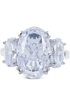 FANTASIA BY DESERIO 14kt white gold triple oval ring