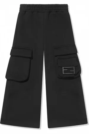 Fendi FF-plaque cotton cargo trousers