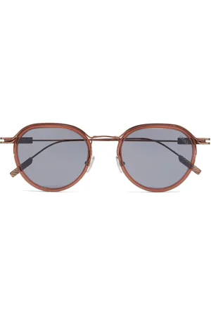 Ermenegildo Zegna Round-frame metal sunglasses
