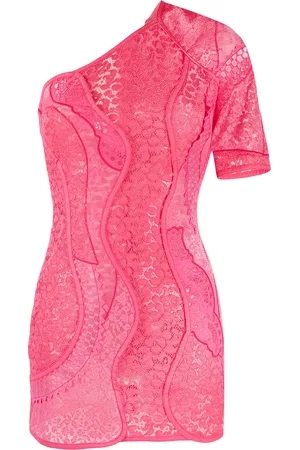 Stella McCartney One shoulder lace mini dress