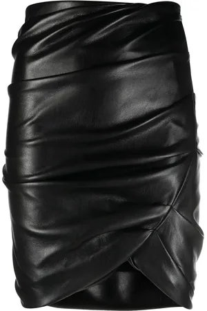 Serafini Draped faux-leather miniskirt