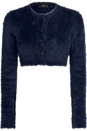 Etro Brushed-knit cropped cardigan