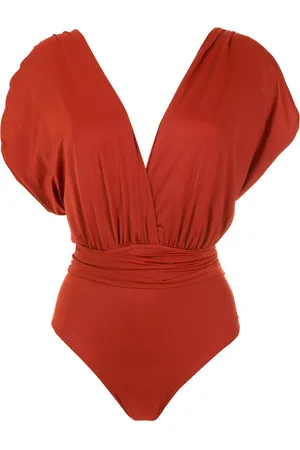 Brigitte Ruched V-neck swimsuit