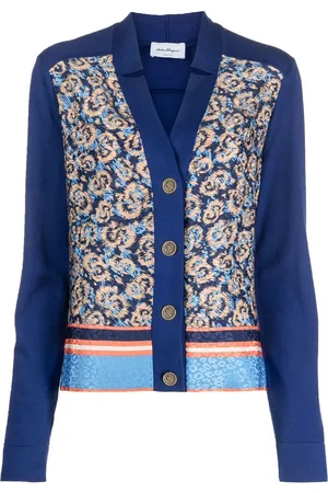 Salvatore Ferragamo Abstract-leopard print cardigan