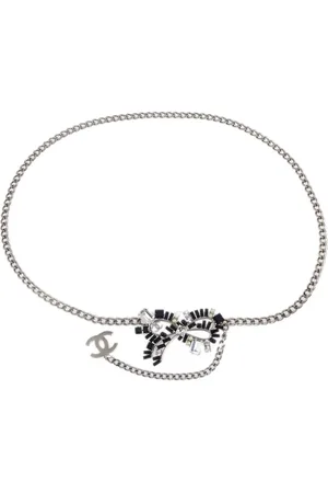 CHANEL 1990-2000s bow-embellished chain belt