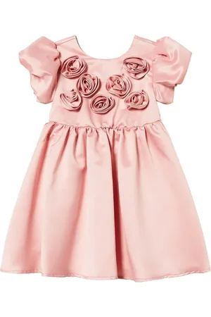 Twin-Set Satin floral-appliqué dress