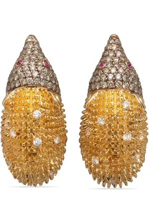 GAËLLE 18kt yellow Les Herissons diamond earrings