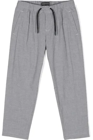 Emporio Armani Houndstooth cotton-blend trousers