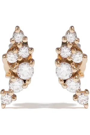 Mizuki 14kt yellow Sea of Beauty diamond cluster small stud earrings