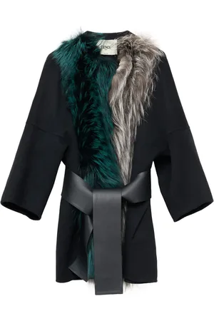 Fendi Fur-trim wool coat
