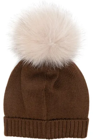 COLORICHIARI Pompom-detail wool beanie