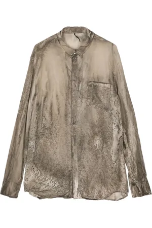 MASNADA Abstract-print cotton shirt