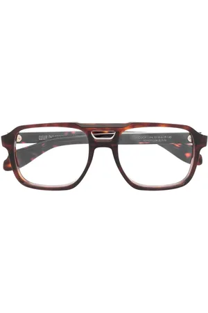 CUTLER & GROSS Tortoiseshell-effect rectangle-frame glasses