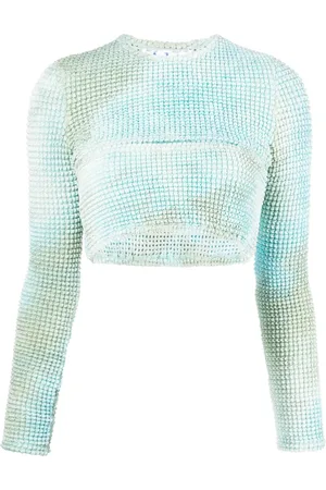 OFF-WHITE Double tie-dye cut-out top