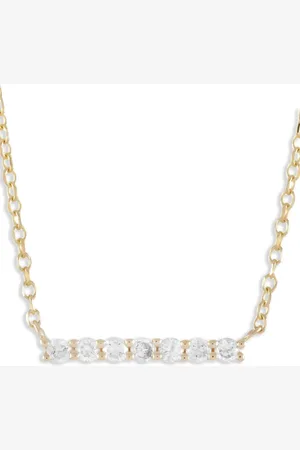 LB Exclusive 14K yellow Bar diamond necklace