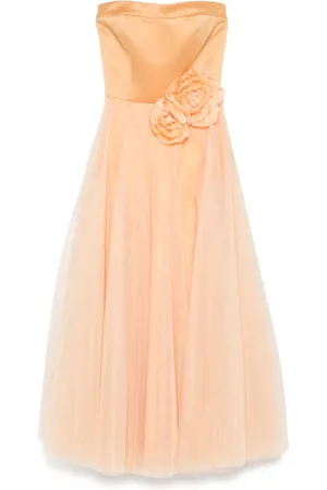 Parlor Floral-appliqué midi dress