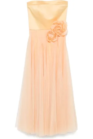 Parlor Floral-appliqué gown