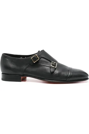santoni Leather monk shoes