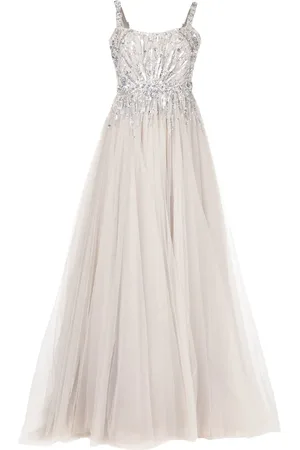 Jenny Packham Embellished square-neck gown