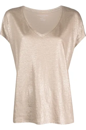 Majestic Metallic-finish V-neck T-shirt