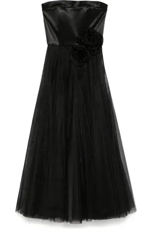 Parlor Floral-appliqué gown