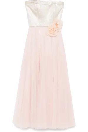 Parlor Floral-appliqué gown