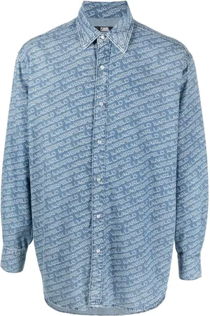 Karl Lagerfeld Logo-monogram denim shirt