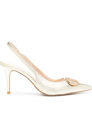 Twin-Set Oval T 80mm metallic leather pumps