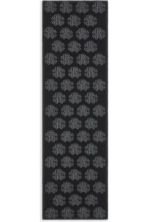 Roberto Cavalli Intarsia-knit logo scarf