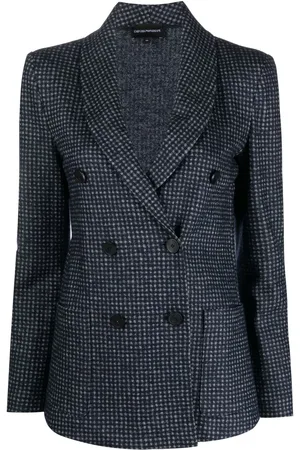 Emporio Armani Checked pattern double breasted blazer