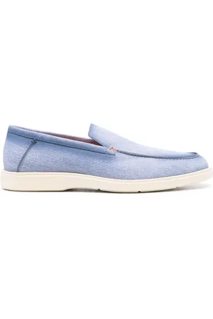 santoni Denim-print loafers