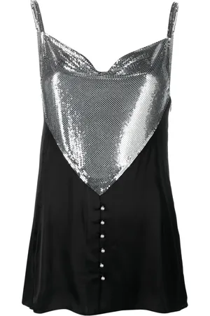 Paco rabanne Chainmail-panelled cowl-neck vest