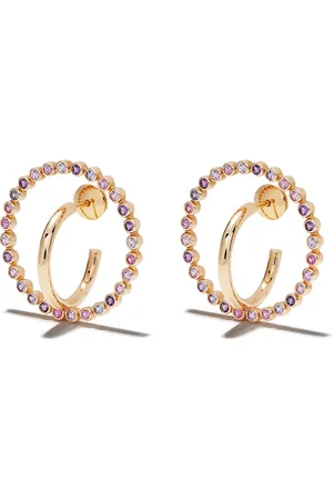 CHARLOTTE CHESNAIS 18kt yellow Saturn sapphire and amethyst medium earrings
