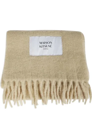 Maison Kitsuné Logo-appliqu?? wool scarf