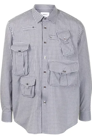 Ports V Multi-pocket gingham check shirt